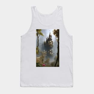 Parnassus Fantasy Forest Castle In The Foggy Woods Tank Top